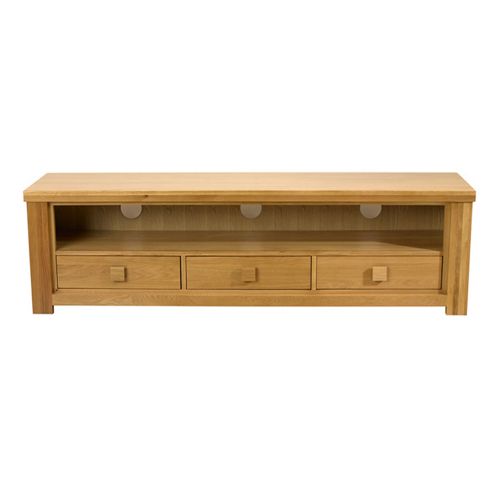 Image of Mark Harris Natural Oak 3 Drawer Barcelona Tv Stand
