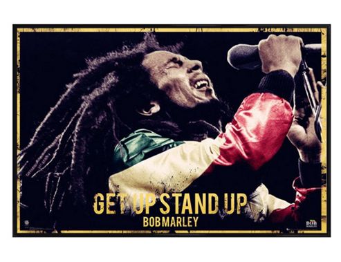 Image of Bob Marley Gloss Black Framed Get Up, Stand Up Poster
