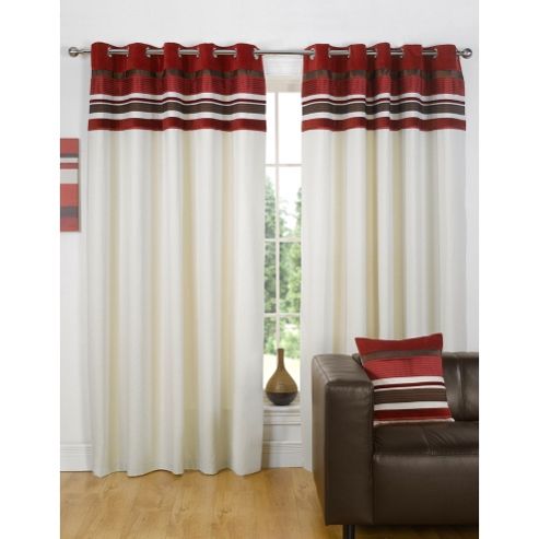 Image of Dreams N Drapes Kendal Red 46x72 Eyelet Lined Eyelet Curtains