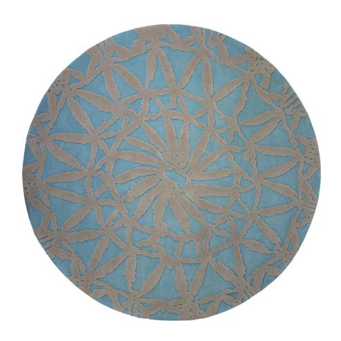 Image of Esprit Oriental Lounge Turquoise Tufted Rug - Round 100 Cm X 100 Cm (3 Ft 3 In X 3 Ft 3 In)