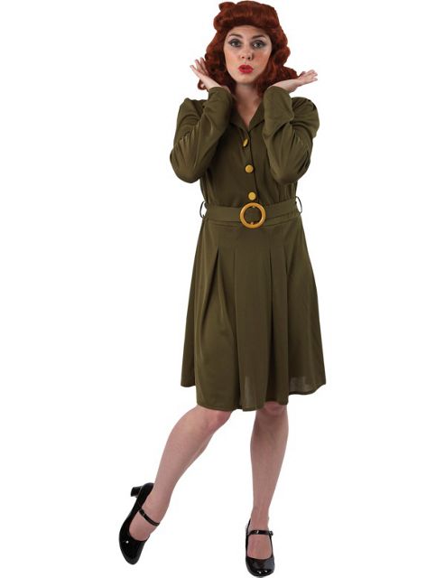 Image of Ww2 Womens 1940s Military Dress Small