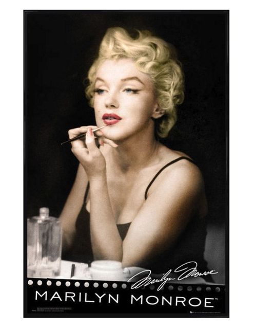 Image of Marilyn Monroe Gloss Black Framed Lipstick Dream Poster