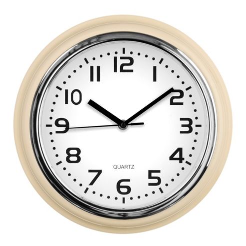 Image of Premier Housewares Wall Clock - Ivory / Chrome