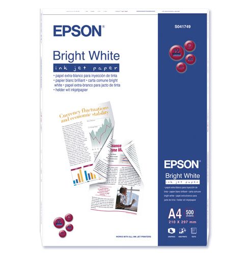 Image of Epson Inkjet Paper Ream-wrapped 90gsm A4 Bright White Ref S041749 [500 Sheets]