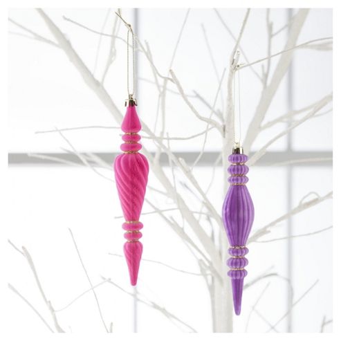 Image of Tesco Flocked Icicles, 4 Pack