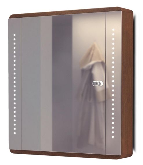 Image of Audio Oak Cabinet With Underlighting, Bluetooth, Demist, Sensor & Shaver K1dwaud