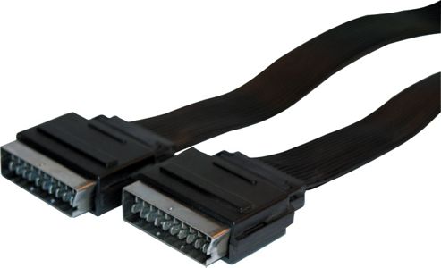 Image of Nikkai Universal Flat Scart To Scart Av Cable Lead 3m