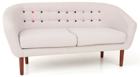 Image of Ultimum Lifestyle Olivia Button Tub Sofa - Light Grey Fabric