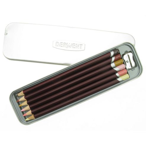 Image of Derwent Coloursoft Skintones 6 Tin