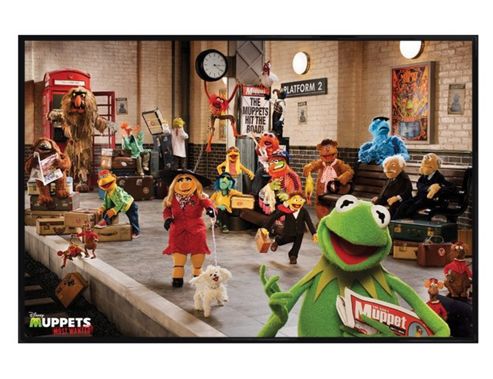 Image of Gloss Black Framed The Muppets Most Wanted Cast Poster