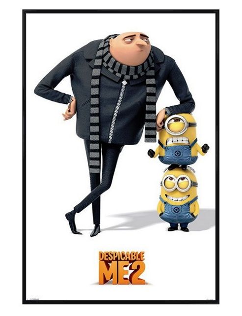 Image of Gloss Black Framed Despicable Me 2 Gru & The Minions Poster