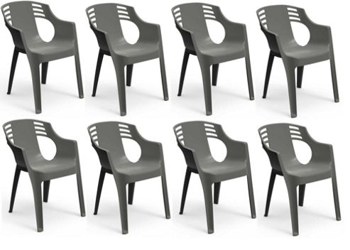 Image of Resol City Garden Outdoor / Indoor Designer Plastic Chair - Grey - X8