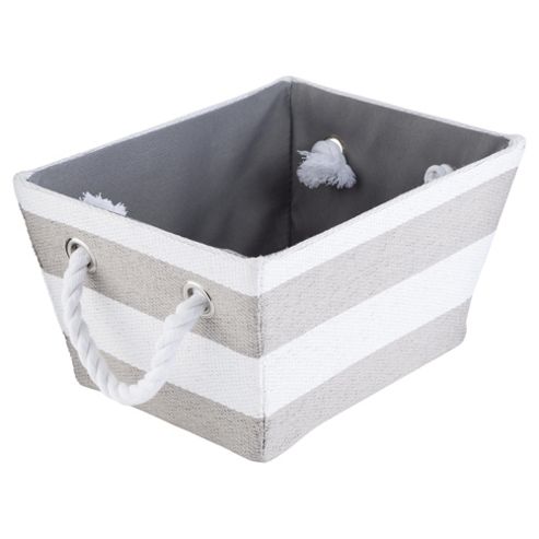 Image of Tesco Grey And White Stripe Basket