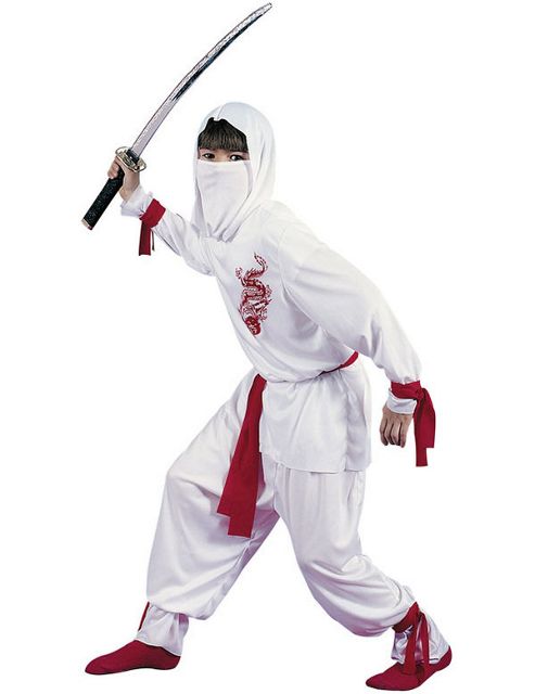 Image of Child White Ninja Costume Large