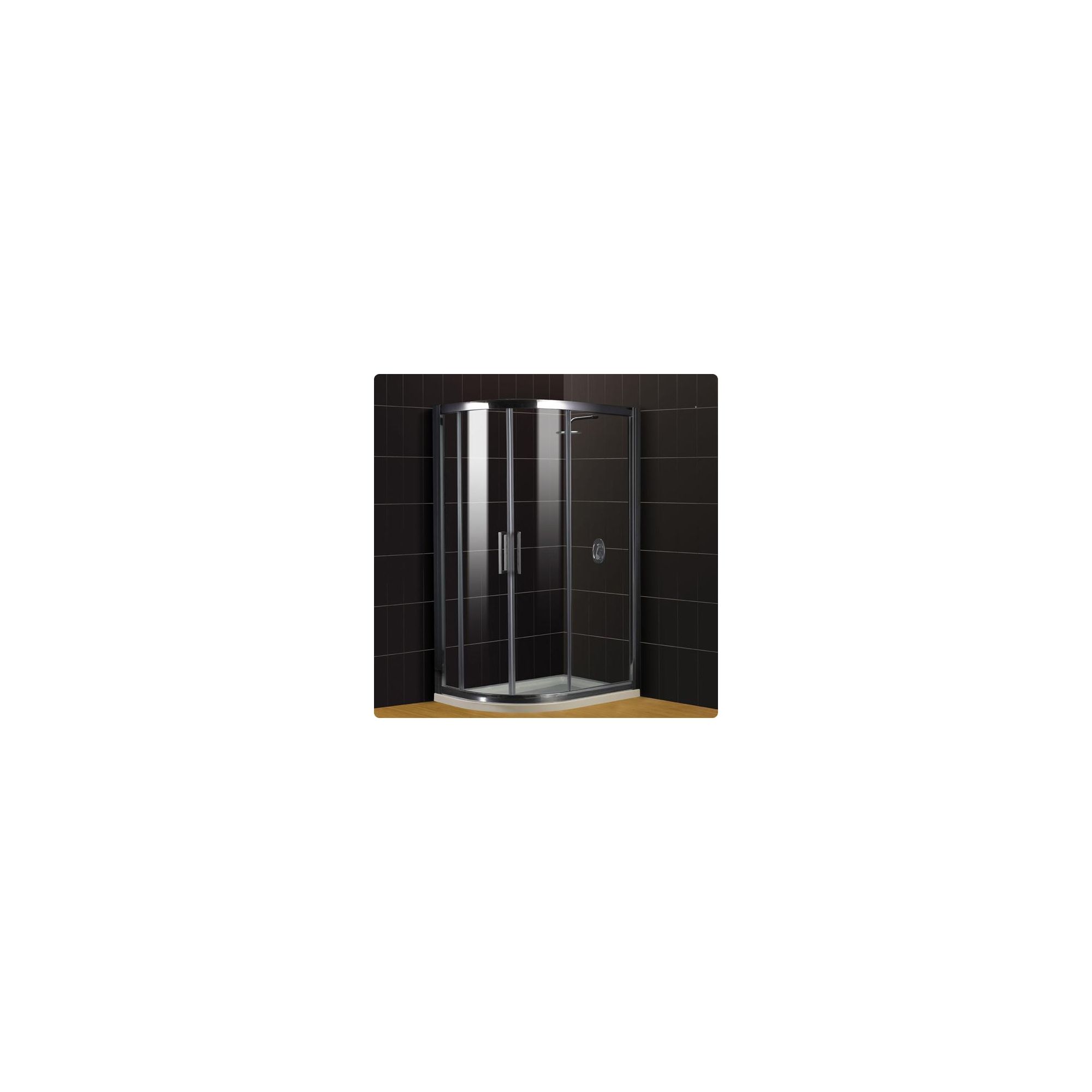 Duchy Supreme Silver Offset Quadrant Shower Enclosure (Complete with Tray) 1000mm x 800mm, 8mm Glass at Tesco Direct