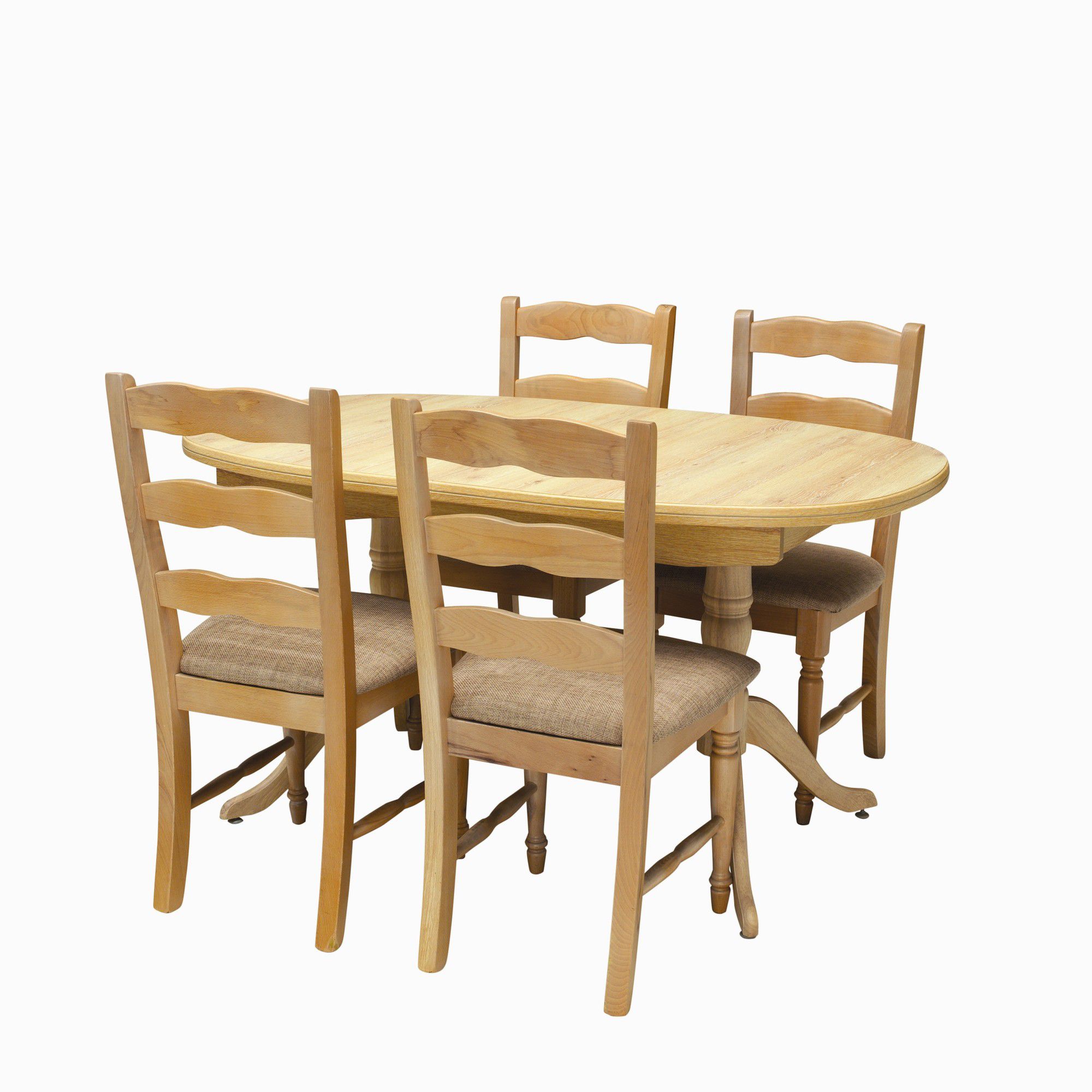 Caxton Driftwood Extending Dining Set with 4 Ladder Back Chairs in Limed Oak at Tesco Direct