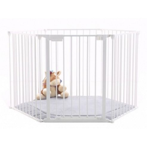 Image of Babydan Babyden Playpen White With Grey Mat
