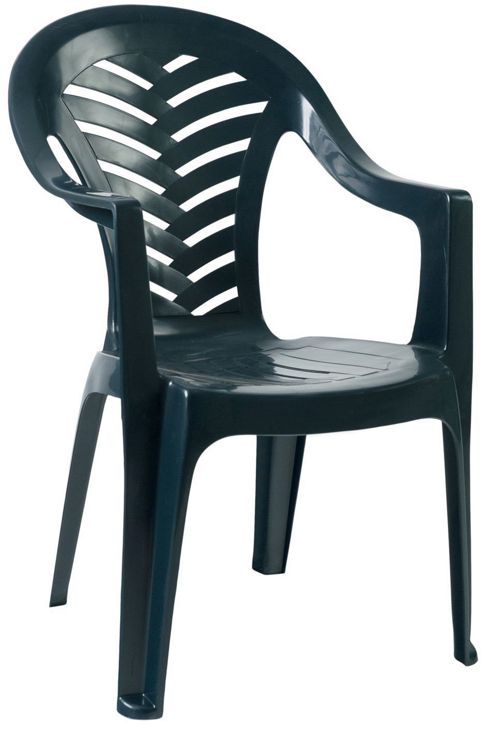 Image of Resol Palma Garden Chair - Green - Patio Outdoor Plastic Furniture (single)