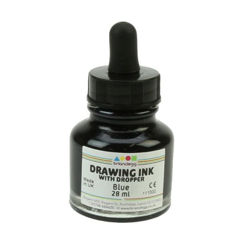 Image of Drawing Ink Brilliant Blue 28 Ml Dropper Top