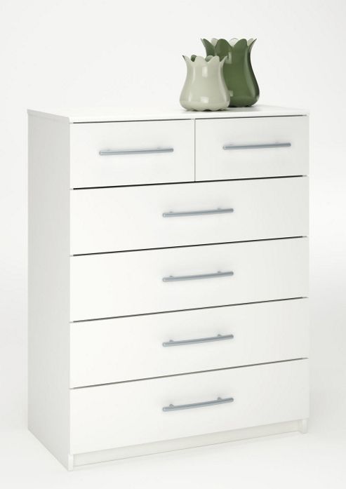 Image of Altruna Washington 2 Over 4 Drawer Chest - White