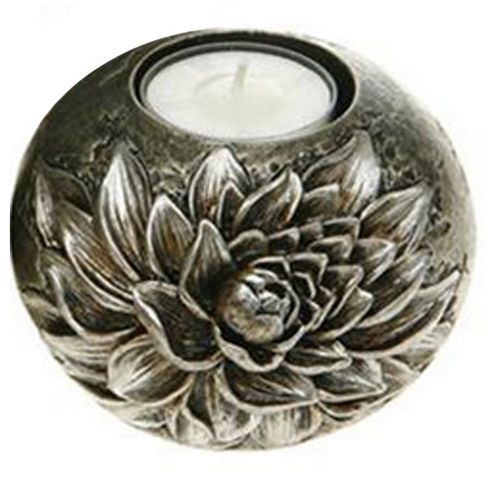 Image of Flower - 3d Metallic Tea Light Holder - Closed Sunflower