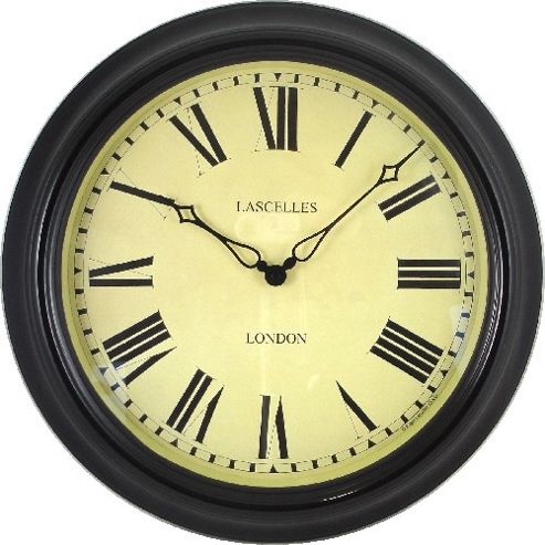 Image of Roger Lascelles Clocks Lascelles Station Clock In Black