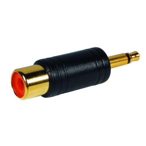 Image of Gold 3.5mm Mono Plug To Phono Socket Adaptor