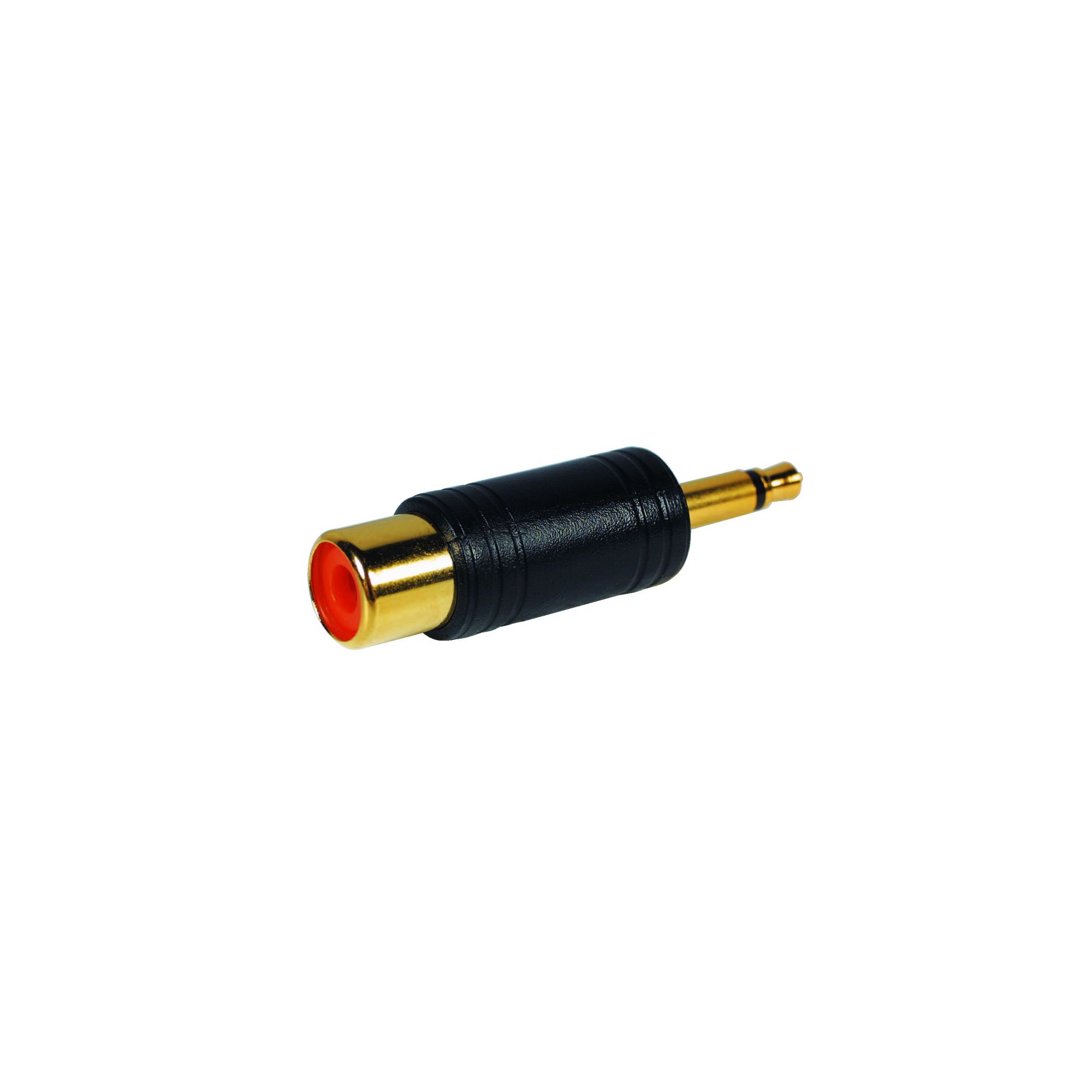 Gold 3.5mm Mono Plug to Phono Socket Adaptor