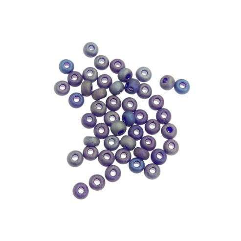 Image of Czech Seed Bead 2/0 Tr Dark Blue Ab Matt