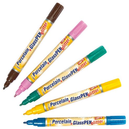 Image of Porcelain & Glass Paint Pens - Pack A (pack Of 5)