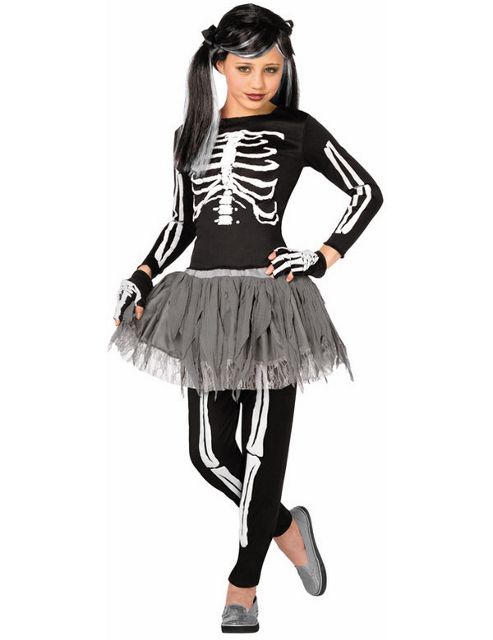Image of Child Girl Skeleton Costume Small