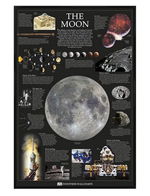 Image of Dorling Kindersley Gloss Black Framed The Moon Poster