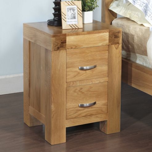 Image of Hawkshead Rustic Oak Blonde 2 Drawer Bedside Cabinet