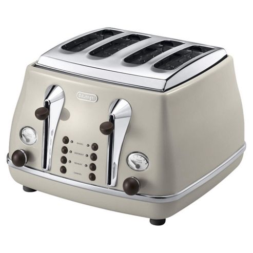 Image of Delonghi Vintage 4 Slice Toaster - Beige