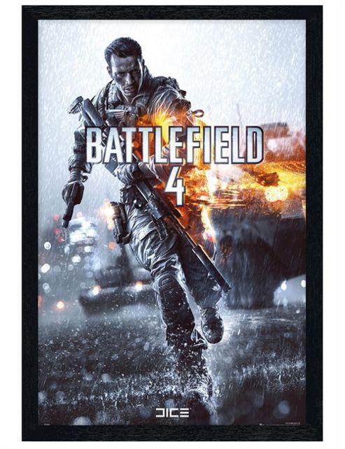 Image of Black Wooden Framed Battlefield 4 Recker Poster