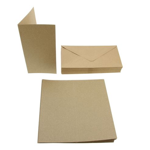 Image of Tall Card Blanks 50pk - Recycled Kraft