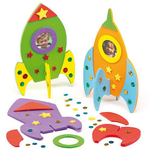 Image of Rocket Photo Frame Craft Kits (pack Of 3)