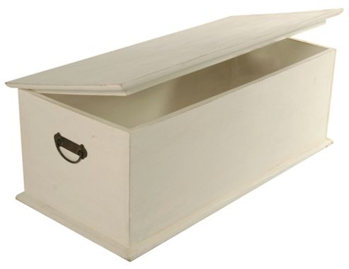 Image of Papa Theo Small Blanket Box - Antique White Finish - Medium