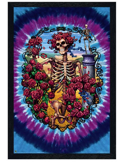 Image of Grateful Dead The Black Wooden Framed 30 Year Anniversary Poster