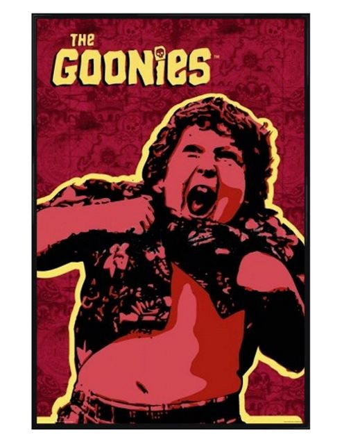 Image of The Goonies Gloss Black Framed Truffle Shuffle Poster