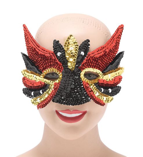 Image of Sequin Eye Mask. Black Mix