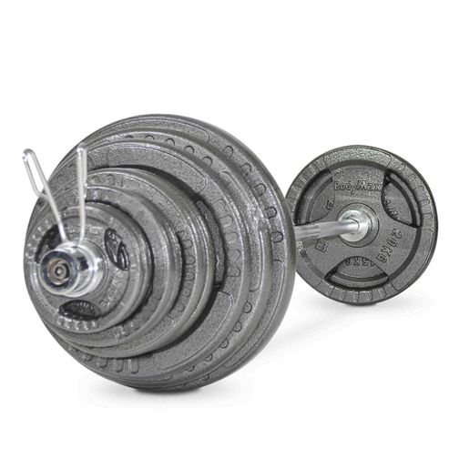 Image of Bodymax 145kg Olympic Cast Tri-grip Barbell Kit With 7ft Bar