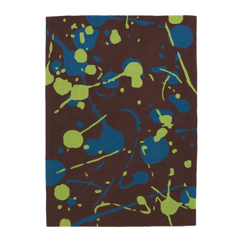 Image of Think Rugs Hong Kong Brown/blue Tufted Rug - 120 Cm X 170 Cm (3 Ft 11 In X 5 Ft 7 In)
