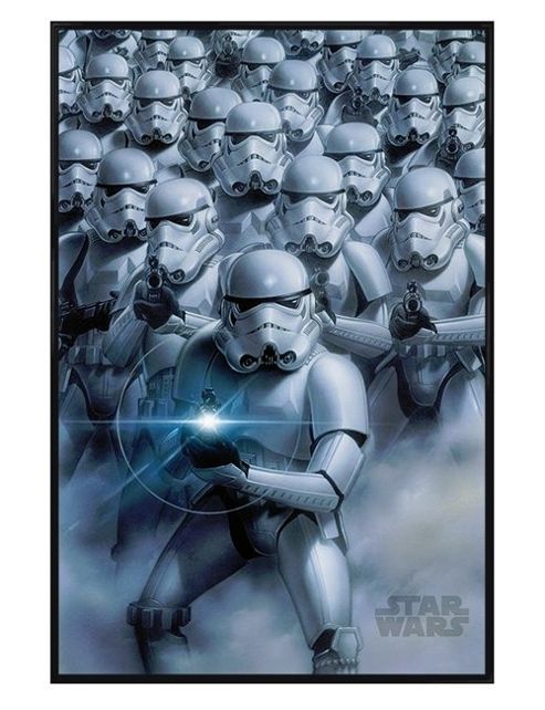 Image of Gloss Black Framed Star Wars Stormtroopers Attack Poster