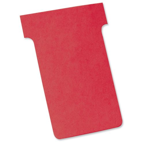 Image of Nobo T-cards Tab Top 15mm W60x Bottom W48.5x Full H85mm Size 2 Red Ref 32938906 [pack 100]