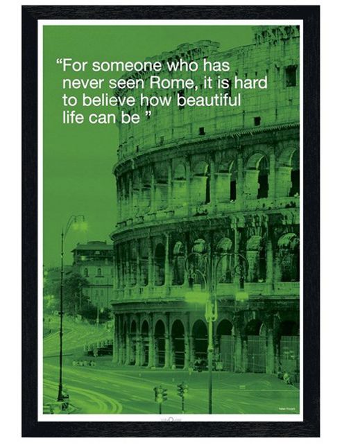 Image of Rome Black Wooden Framed How Beautiful Life Can Be Poster