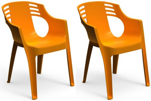Image of Resol City Garden Outdoor / Indoor Designer Plastic Chair - Orange - X2