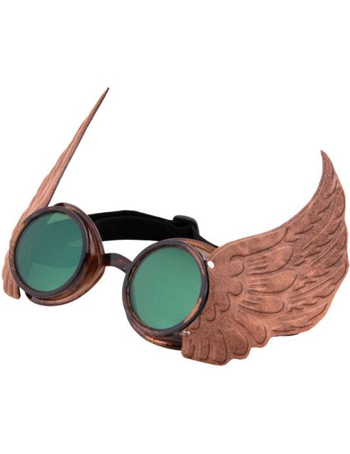 Image of Gold Steampunk Goggles (winged)