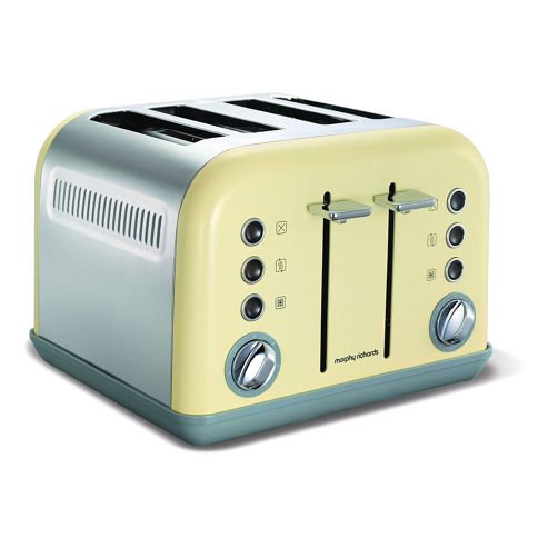 Image of Morphy Richards 242003 Accents Stainless Steel 4 Slice Toaster 1800w - Cream