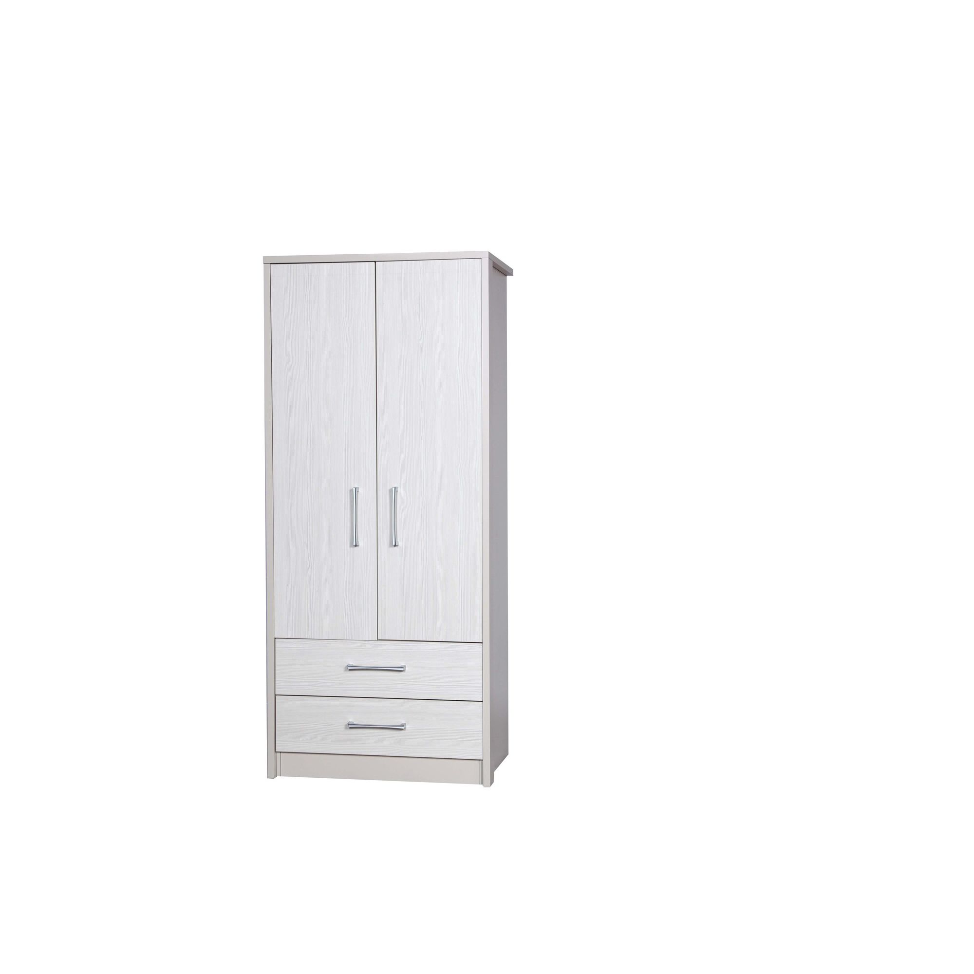 Alto Furniture Avola 2 Drawer Combi Wardrobe - Cream Carcass With White Avola at Tesco Direct
